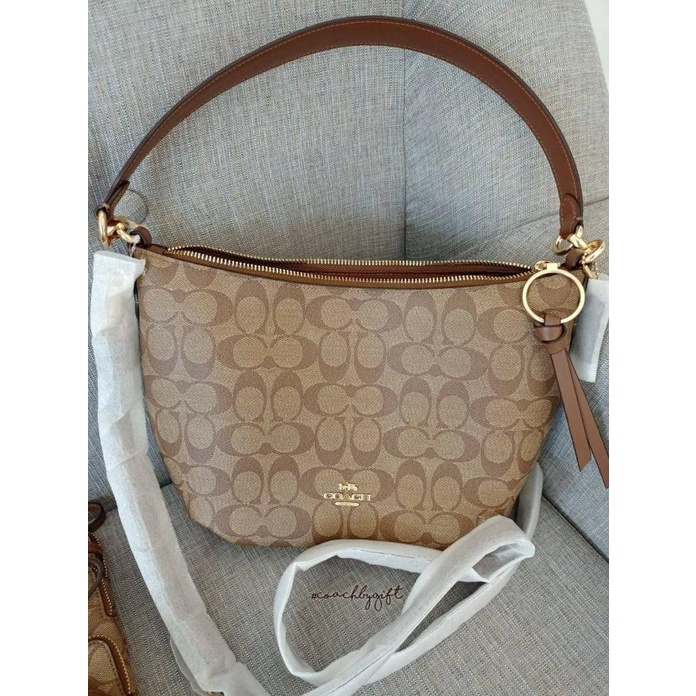 Bag Canvas - Tas Coach 90738 Small Skylar Hobo In Signature Canvas Khaki