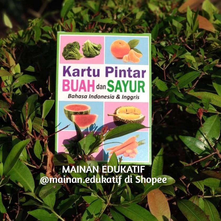 ZKRG FLASH CARD Buah dan Sayur (2 Bahasa : INGGRIS dan INDONESIA) Terkini