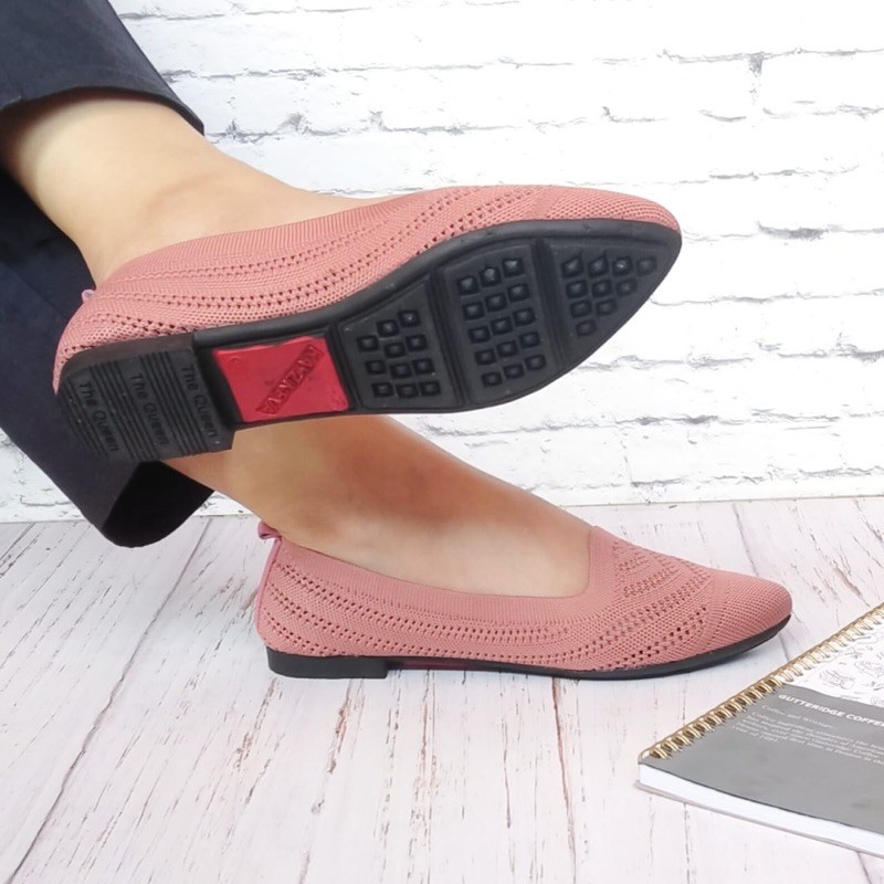 KAYZINEVA Sepatu Flat Wanita Rajut Import CC 05