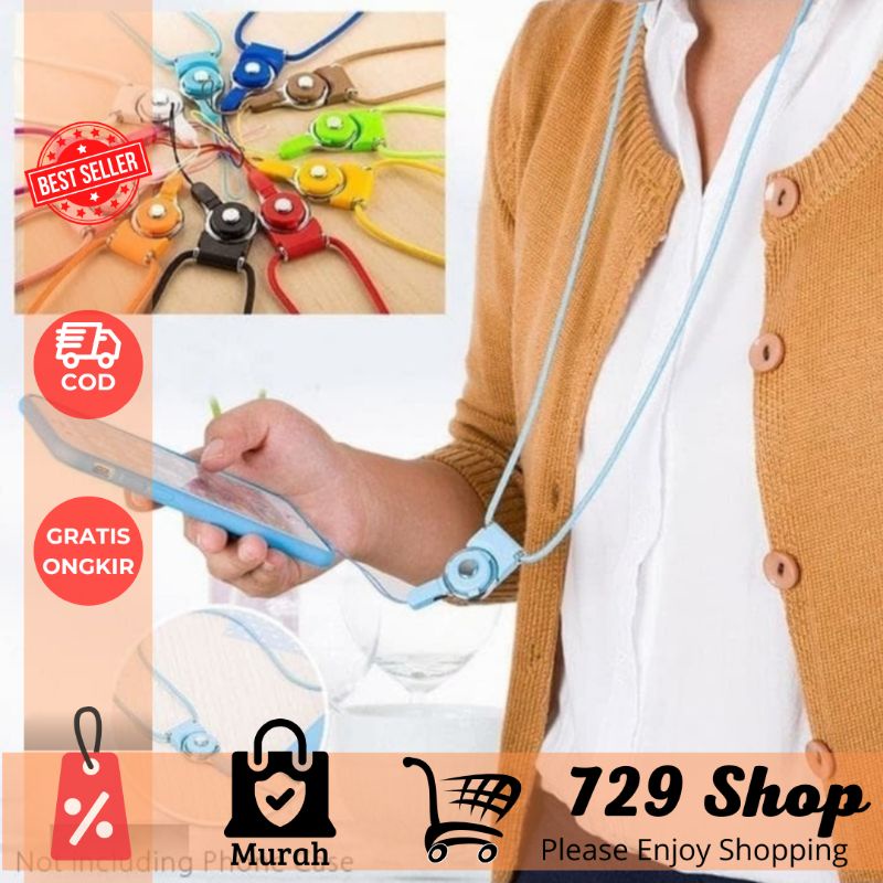 Kalung Tali ID Card / Kalung HP 2 in 1 Putar 360* Import / Strap Card Phone Import Best Seller