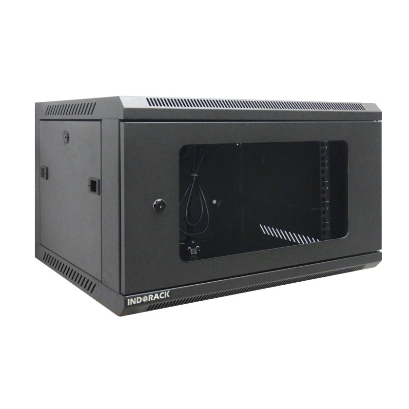 WR5006S - 6U Wallmount Rack Depth 500mm Single Door 19" - INDORACK