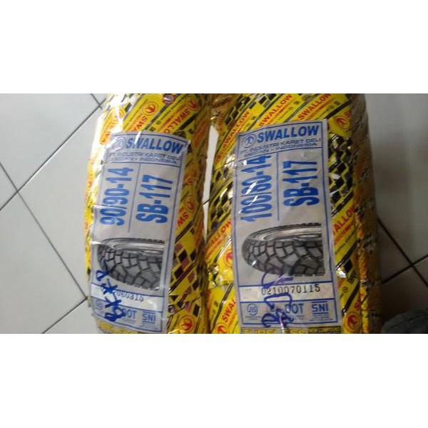 Paketan Ban Swallow 90/90-14 dan 100/80-14 SB117 Tubeless