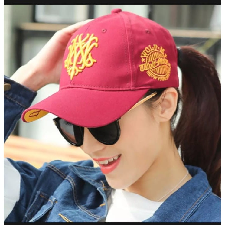 Topi Pria Wanita Baseball Model NY M-Wolf