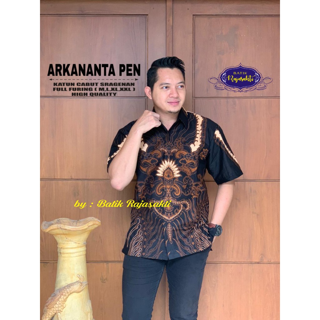 ARKANANTA RAJASAKTI KEMEJA BATIK SOLO PRIA LENGAN PENDEK LAPIS FURING ATASAN BATIK PREMIUM MODERN KATUN HALUS BAHUWIRYA  BANAMITRA BANAMITRA PUTIH BANGSAWAN BAYU PUTRA BERLIAN BIRU BHARATAYUDA BIMASENA BIRENDRA BIRU INDAH BRAHMAKERTA BRAHMAKERTA MERAH BUD