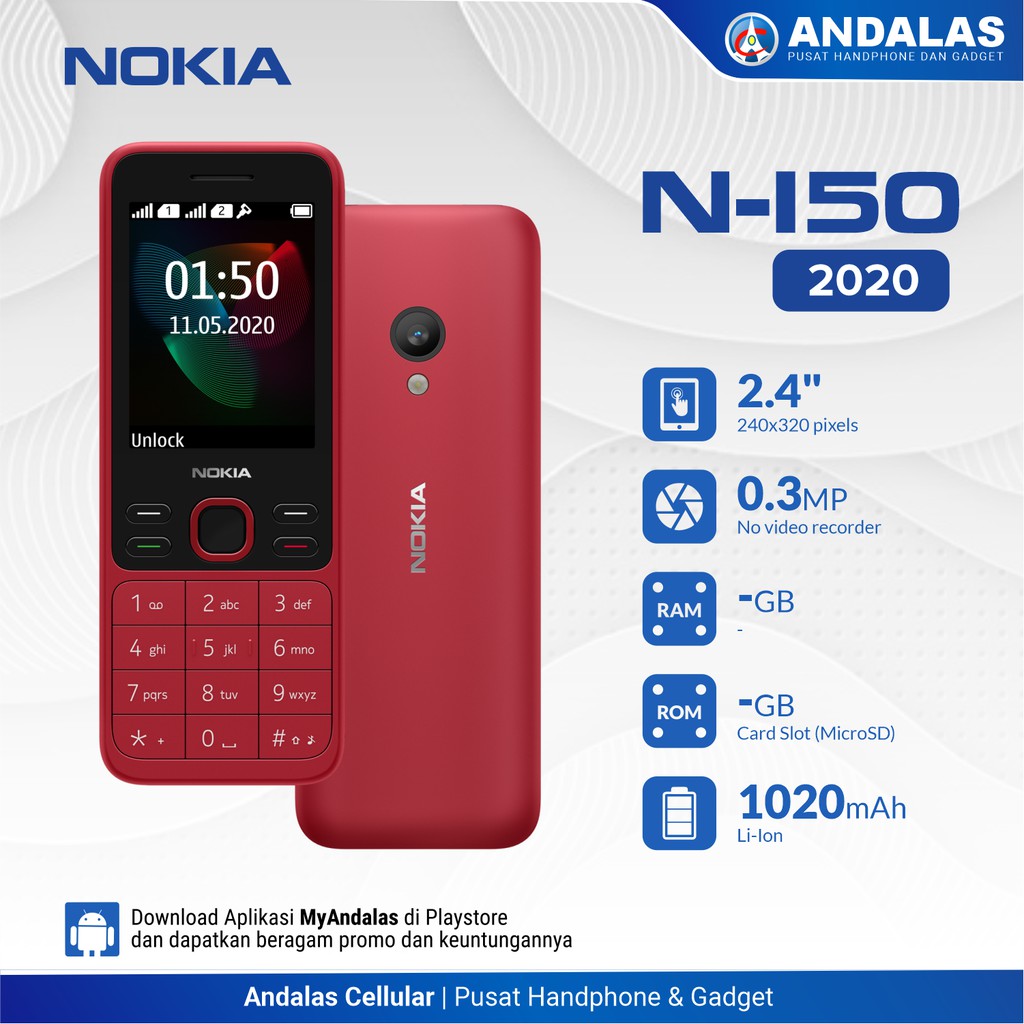 NOKIA FEATURE PHONE N-150 NEW 2020 DUAL SIM GARANSI RESMI