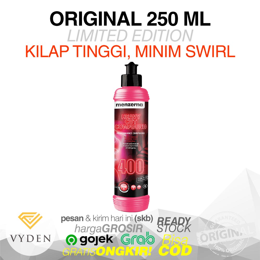 MENZERNA Heavy Cut Compound 400 LADY LINE 250ml Limited Edition Kompon Kasar Hapus Baret Dalam Scratch Kerak Air Kusam Jamur Oksidasi