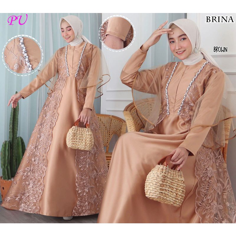 BRINA Gaun  Gamis pesta muslimah bridemaids kondangan gaun baju pesta wisuda gaun walimatul