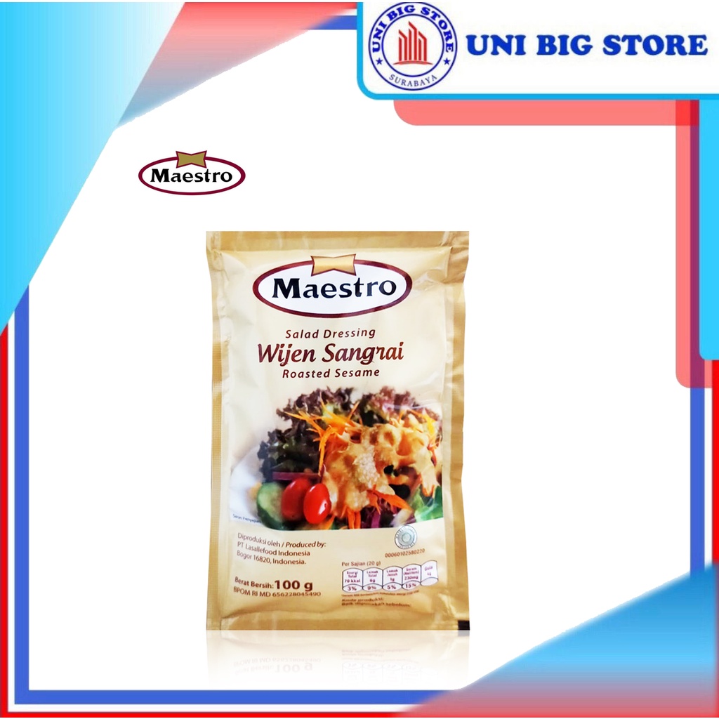 

Maestro Salad Dressing Saus Wijen Sangrai Roasted Sesame Sauce Sachet 100 g