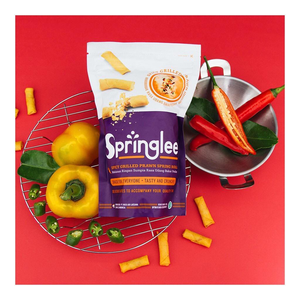 

Springlee Premium - Spicy Prawn Spring Roll - Sumpia Udang Bakar Pedas - 100gr - Cemilan Sumpia