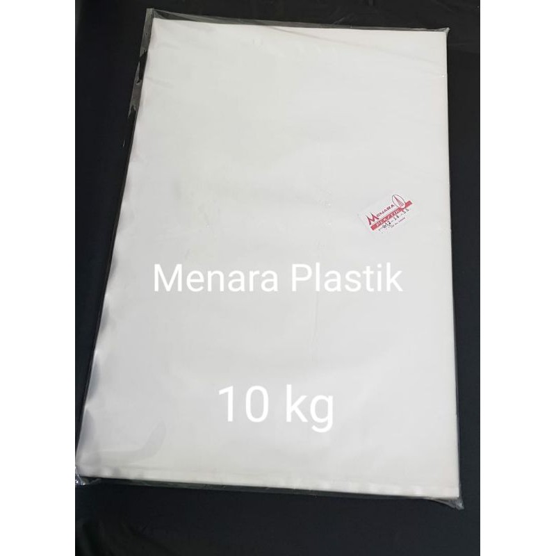 PLASTIK KANTONG BERAS BENING MENARA PP 10 KG UK 38 X 56 TEBAL 012 BENING  ISI 50 LEMBAR