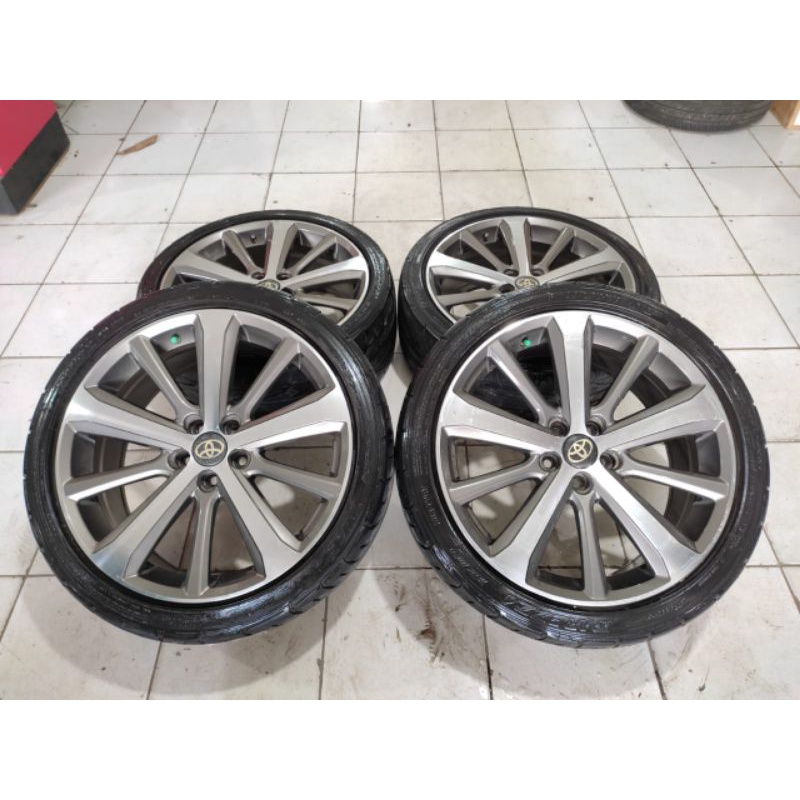 velg bekas Racing Toyota Ring 18 pcd 5x114 lebar 7,5 ban Dunlop 225 40 R18