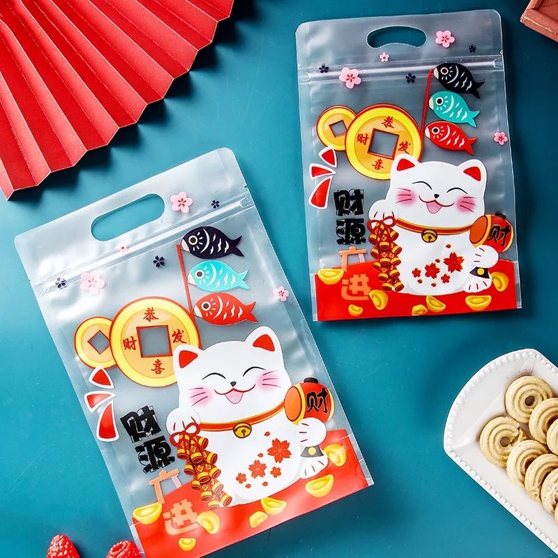 Plastik Ziplock Kue/Permen/Cookie Chinese Cat Imlek