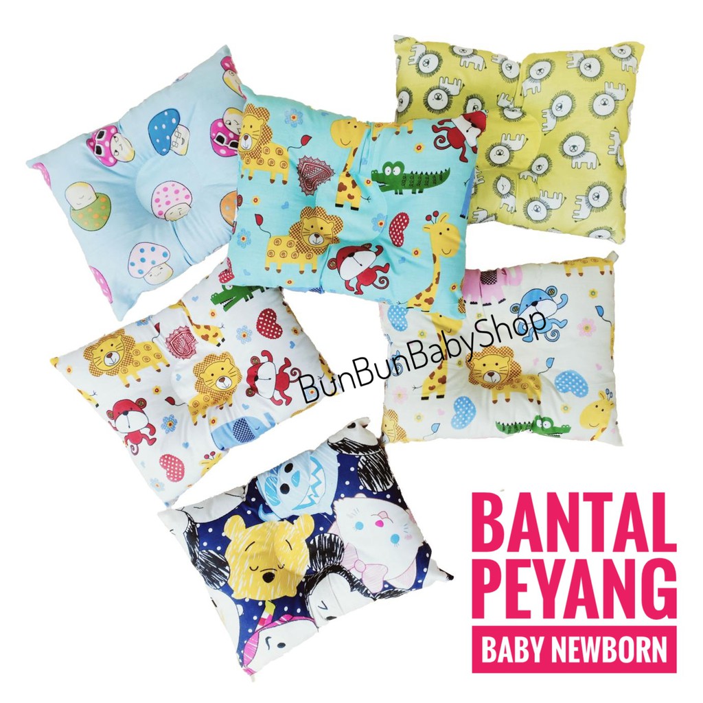 MURAH Bantal Peang Bayi Baru Lahir Peyang Perlengkapan Tidur Baby Newborn Guling Lucu Motif Unisex Peralatan Kamar Anak