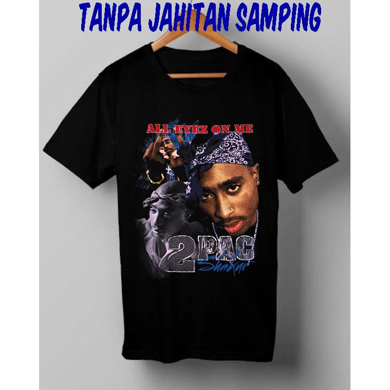 Kaos TUPAC SHAKUR 2PAC MUSIC VINTAGE T-SHIRT HOMAGE TEE Tag Gildan Softstyle Build Up Unisex