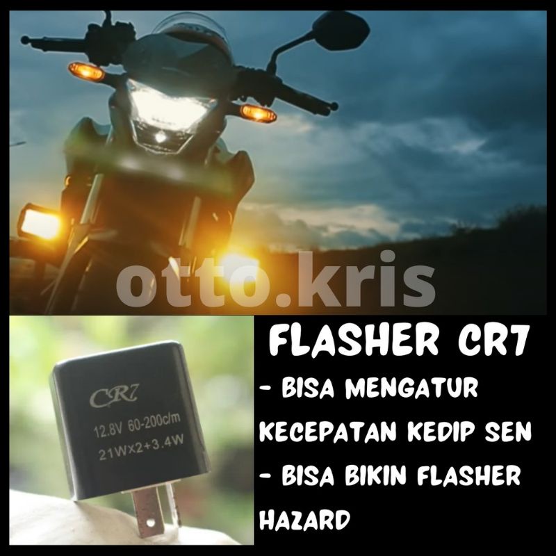 Flasher Flaser Lampu Sein CR7 Original - Bisa atur kedip Sein