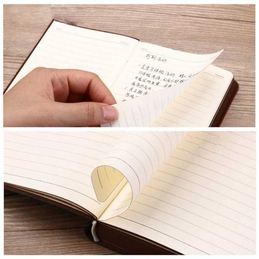

Buku Catatan Jurnal Notebook Cover Vintage Pattern PU Hitam