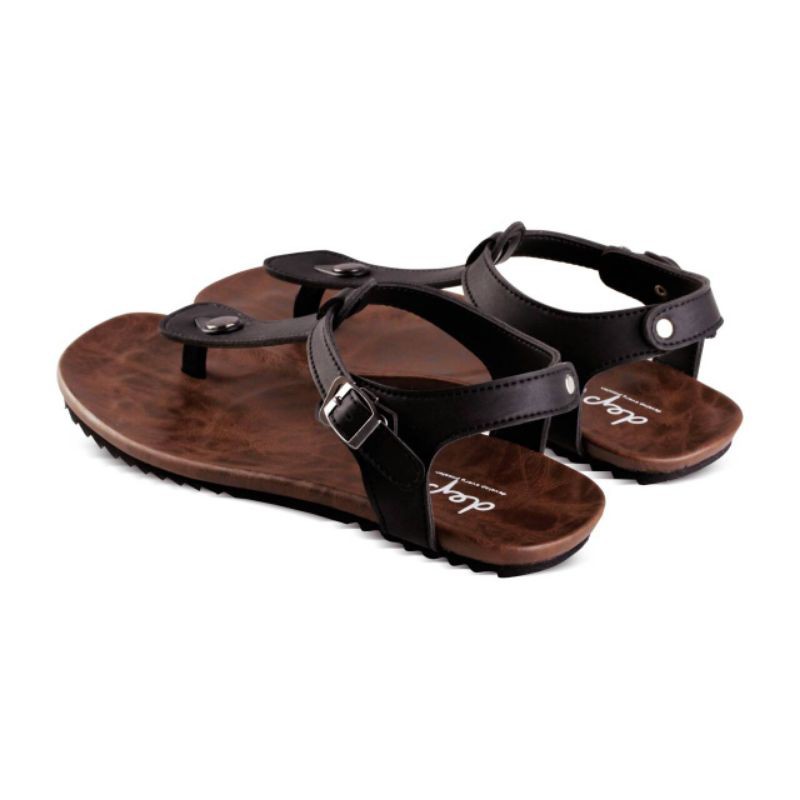 FULL LEATHER SANDAL KULIT PRIA 05 DEP BLACK BROWN NAVY KULIT SAPI ASLI ORIGINAL