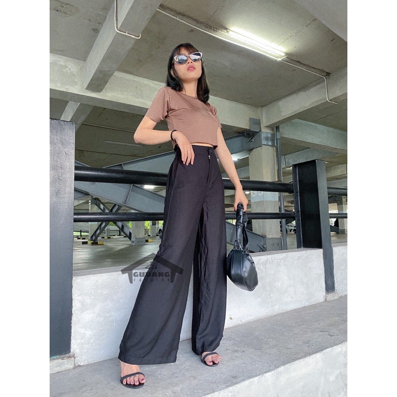 CELANA KULOT PANJANG WANITA HW KANCING RESLETING Best CELANA KULOT PANJANG WANITA HW KANCING RESLETING Best