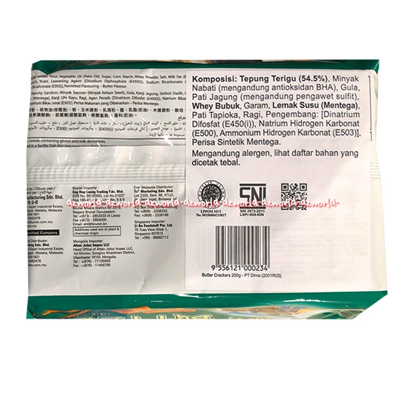 Julie's Butter Crackers 10Pcs Biskuit Mentega Julies Julie Biscuit Bater