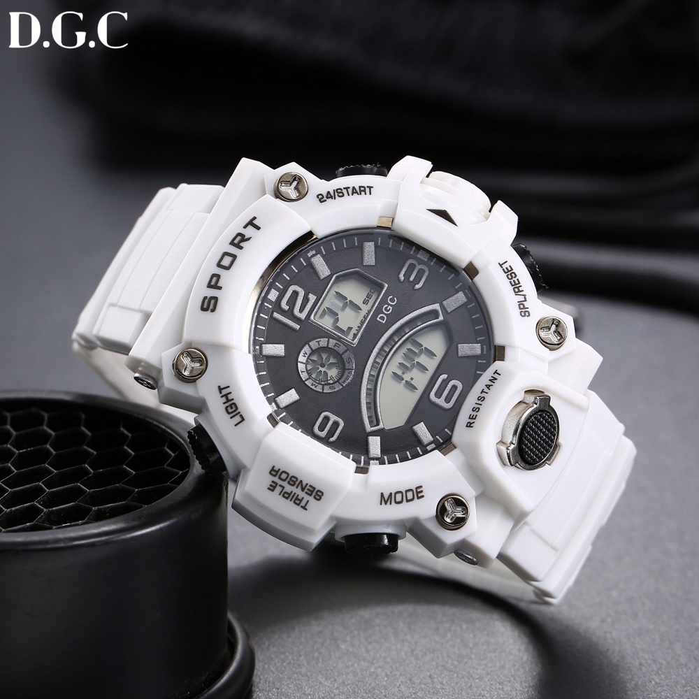 COD FASHION WATCH RUBBER JAM TANGAN PRIA SPORT IMPORT DUAL-TIME COOL DIGITAL MURAH JAM DIGITAL D.G.C M156