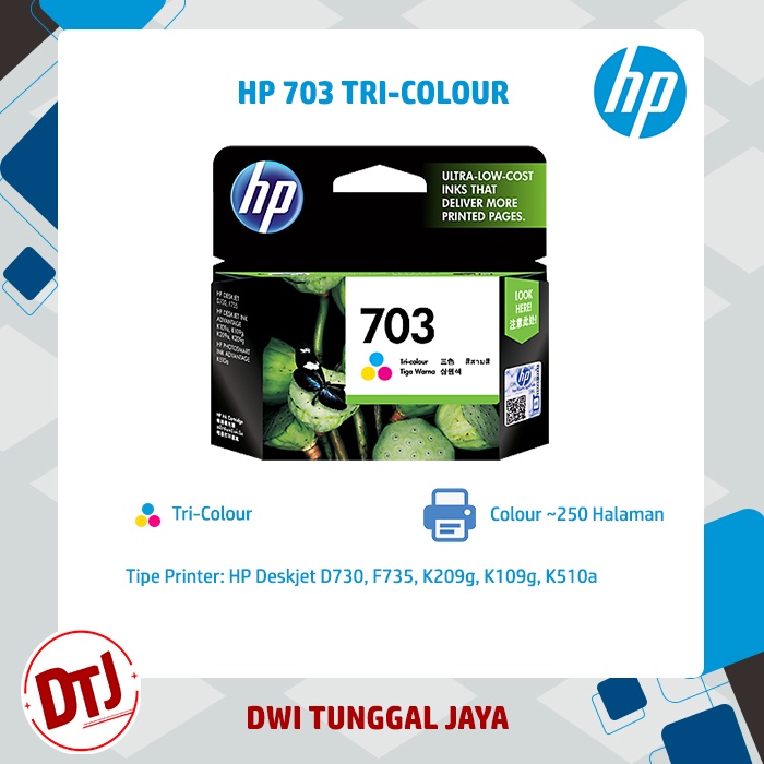 Tinta HP 703 Tri-Color Original (CD888AA)