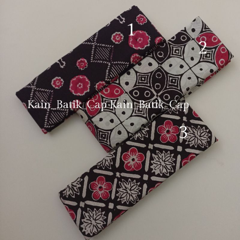 Kain Batik Cap Pink Hitam Bahan Batik Pink Hitam Kain batik Pink Hitam Kain Batik Halus Batik Cap Pi