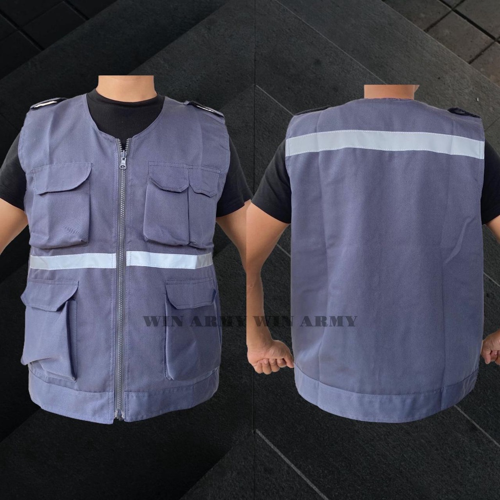 Rompi Proyek - Rompi Safety - Rompi Tambang - Rompi Kain- Rompi k3 - Rompi 5 Kantong - Rompi Kerja Lapangan Outerwear - Rompi skotlet - Industrial Safety Vest