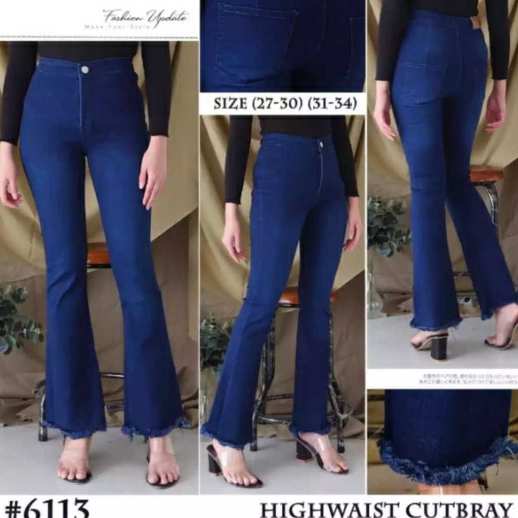 CELANA CUTBRAY JEANS WANITA HIGH WAIST JEANS CUTBRAY RAWIS