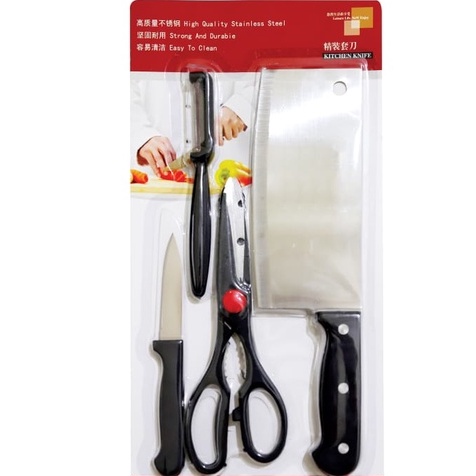 Set Pisau Dapur - 4in1 Pisau Daging - Murah - Praktis