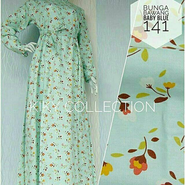 Gamis katun jepang ori tokai motif bunga bawang size S M L