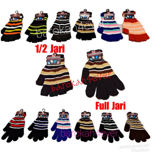 Sarung Tangan RAJUT SALUR TEBAL (1/2 Jari / Full Jari)