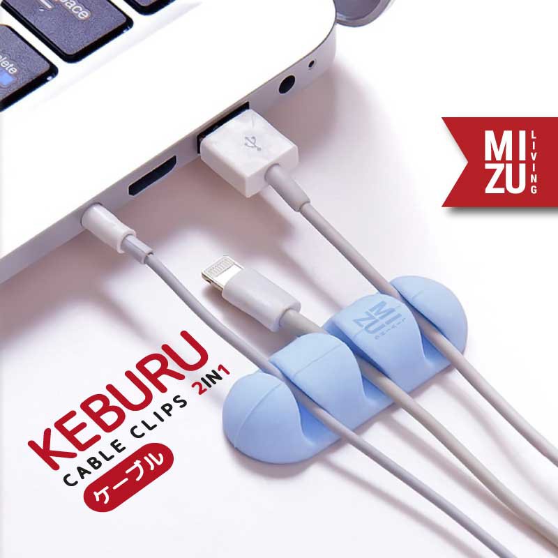 KEBURU 2in1 Cable Clips Self Adhesive Cord Holder Cable Organizer Silicone Klip Kabel Silikon Tempel