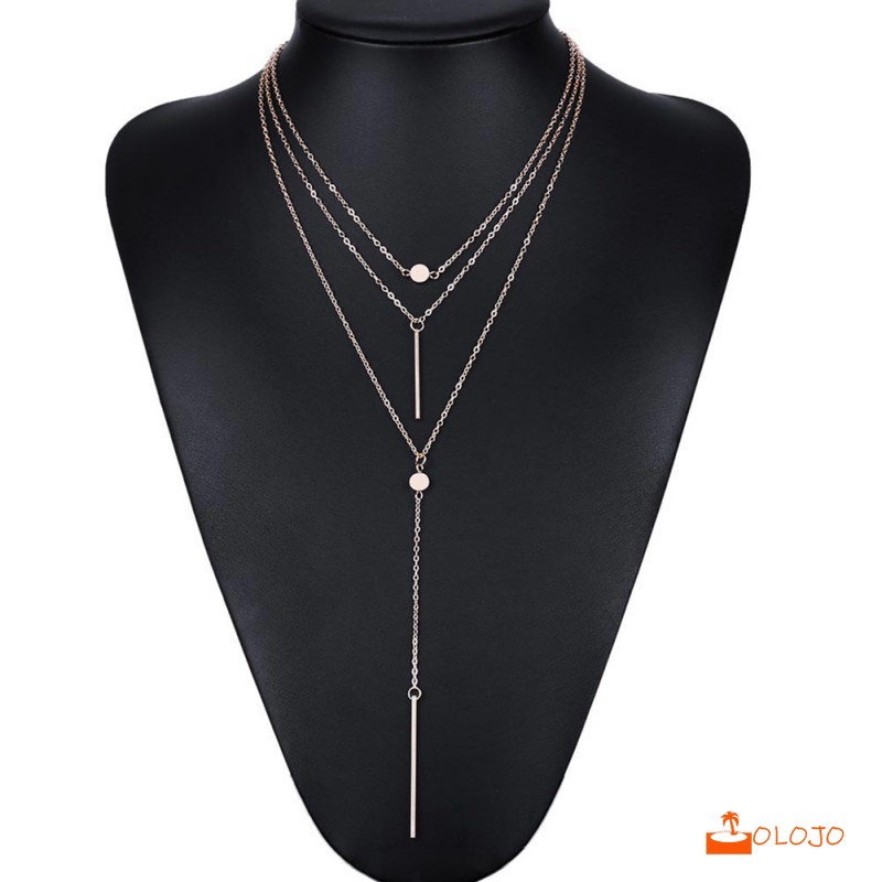 OLOJO  Korea Kalung Pendek Rantai Klavikula Kalung Multi-layer