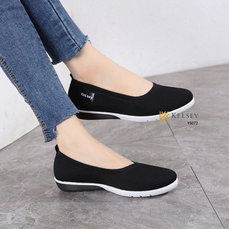(GRATIS ALAS KAKI) Kelsey Sepatu Flat wanita YS072 Sepatu Wanita Slip On