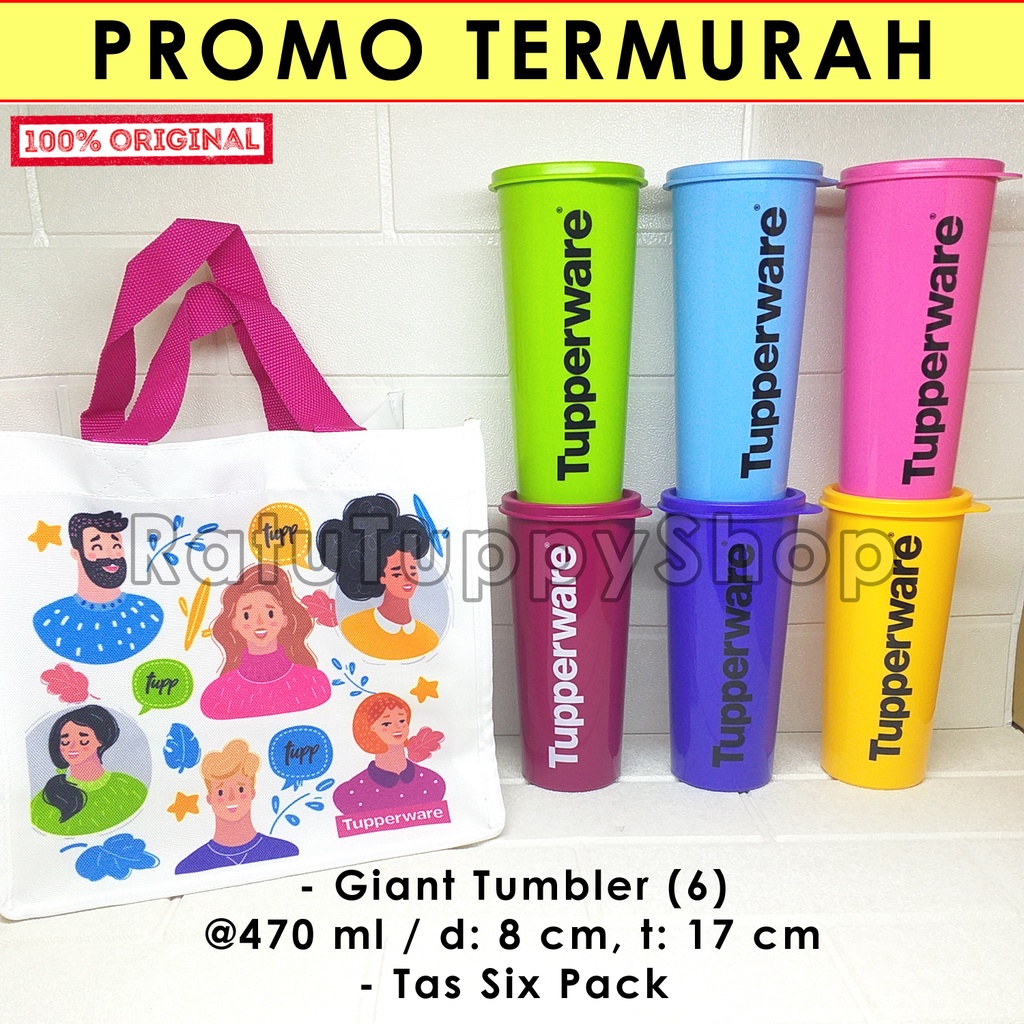 Giant Tumbler Six Pack With Bag Tupperware
