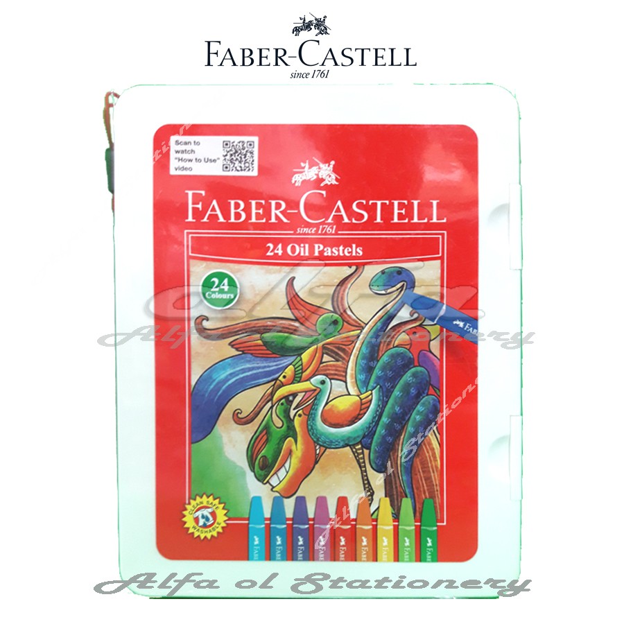 Crayon 24 Colours Faber Castell - Hexagonal Oil Pastels 24c Colour Krayon Minyak Warna Pastel Color