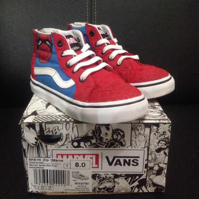 preloved vans marvel spiderman anak/kids/toddler/baby original