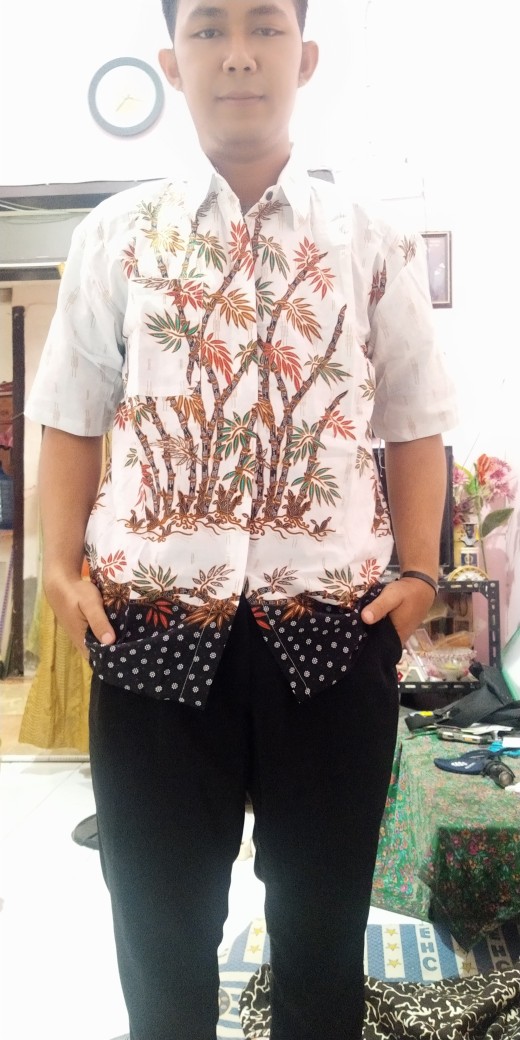 Hem Batik Jumbo  Hem Batik Kantor Hem Batik Kondangan Hem Kombinasi Lengan Pendek Hem Terbaru