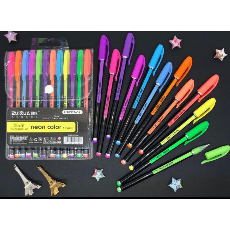 

PEN GLITTER/ STABILO NEON 12WARNA 1SET