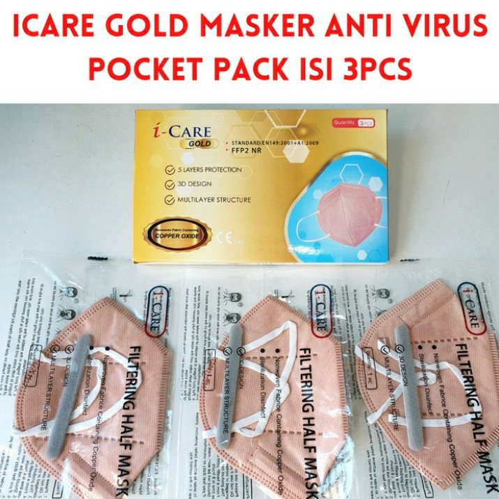 Masker KN95 Filtering Half Mask i-Care / Masker Anti Virus / Masker Hotman Paris / Masker Tembaga