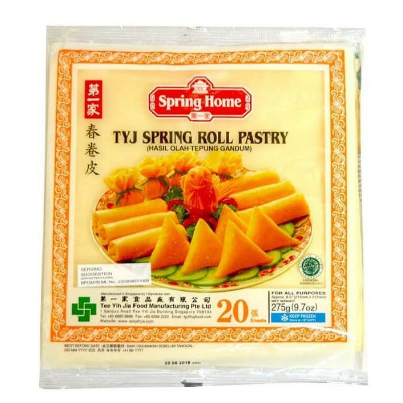 

TYJ SPRING ROLL PASTRY 275 gram isi 20