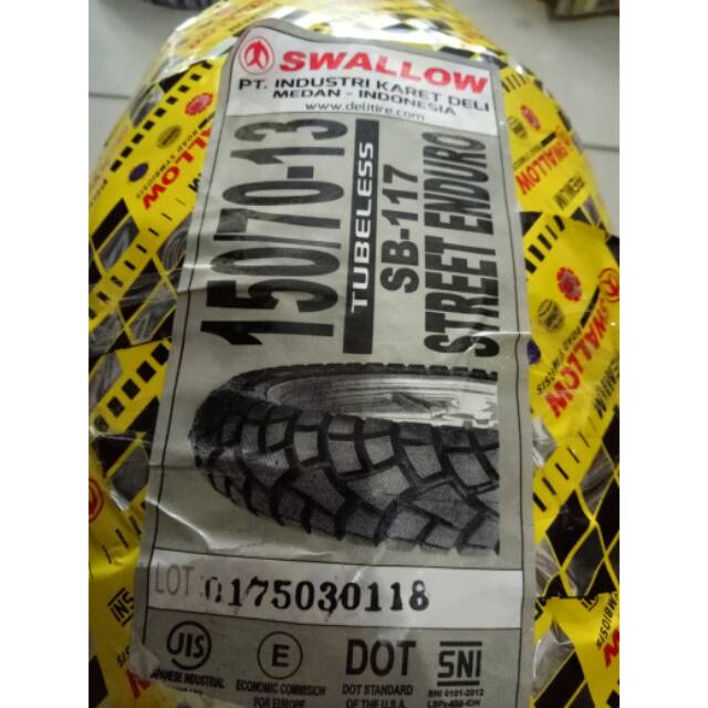 Ban Swallow 150/70-13 SB117 Belakang Nmax Tubeless