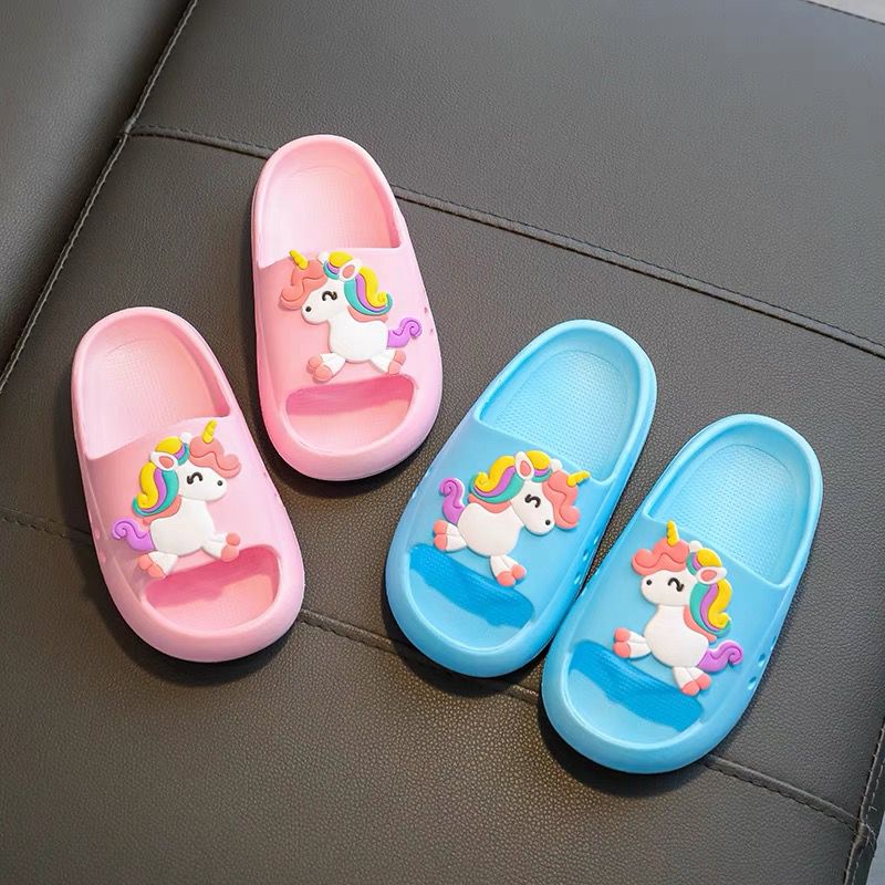 SANDAL RUMAH SLOP KUDA PONY HORSE UNICORN PINK SEPATU KARET KAMAR ANAK DEWASA PEREMPUAN IMPOR