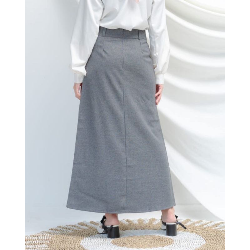 ROK KANTOR/ROK KERJA WANITA MODEL A LINE/BAHAN SEMI WOLL/SIZE S-XL