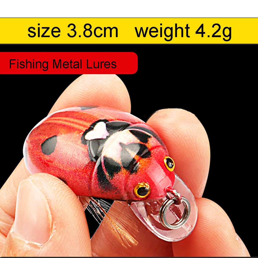 1Pc 4g Small Minoluya Floating Water Bionic Beetle Bait Fishing Tackle 3D Simulation Insect Bait For Trolling Tools