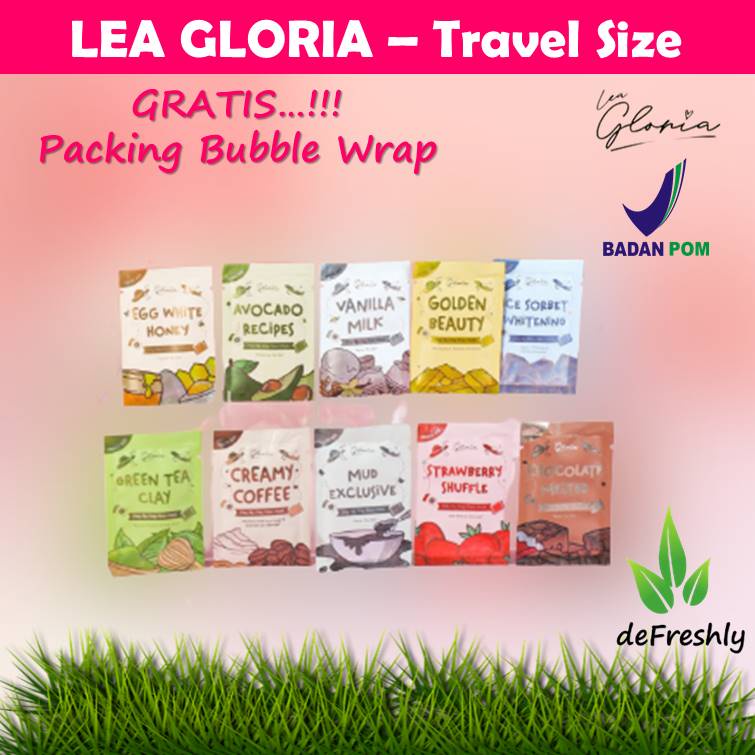 Masker LEA GLORIA Travel Size 10gr (Face Mask Lea) BPOM 10gram mini Masker Wajah Bubuk by LEA