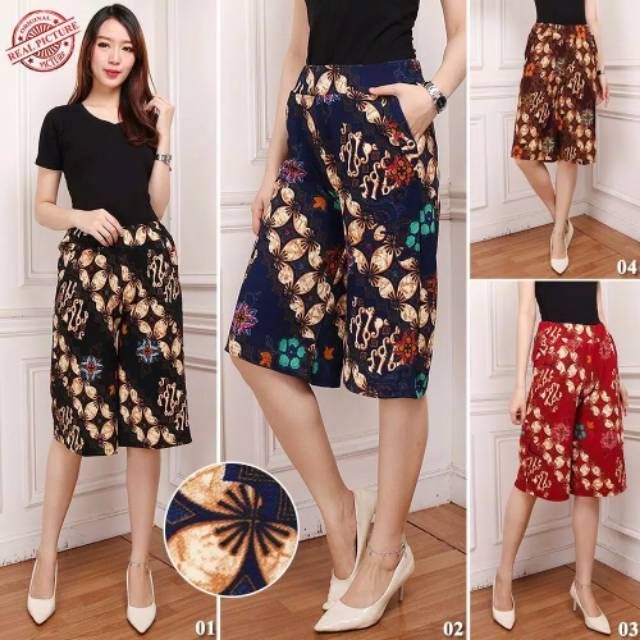 KULOT 7/8 JUMBO BAHAN KATUN STRETCH MOTIF BATIK KULOT BATIK