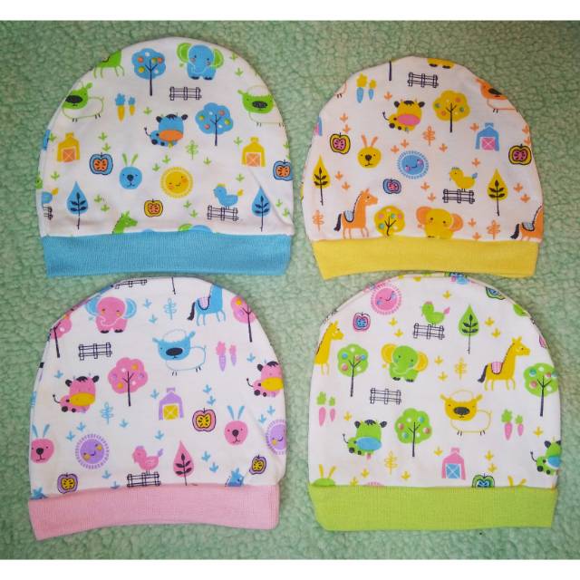 Topi bayi motif lucu