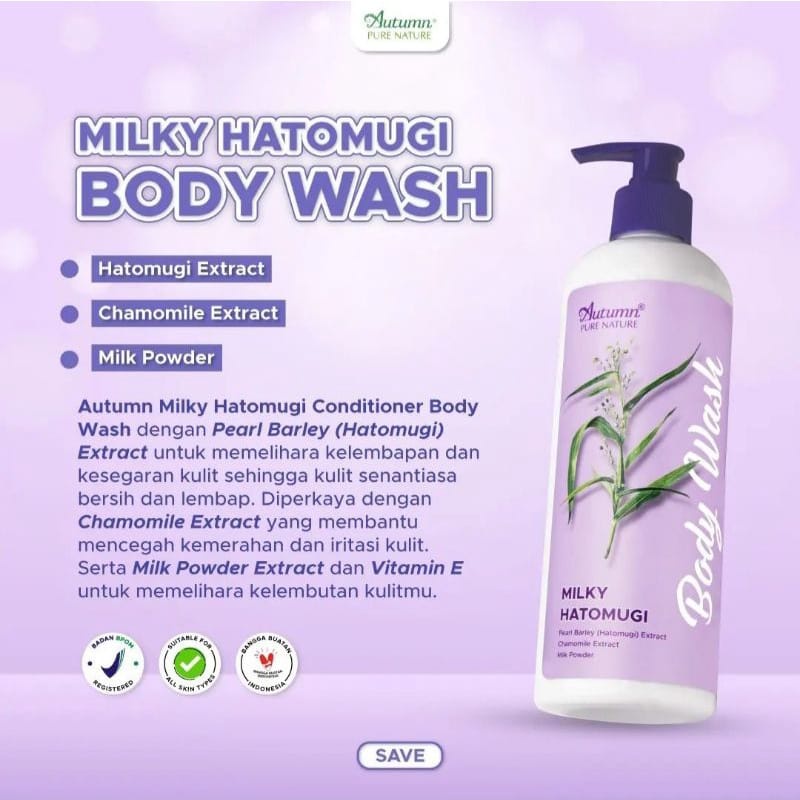 Autumn Milky Hatomugi Body Wash 500ml