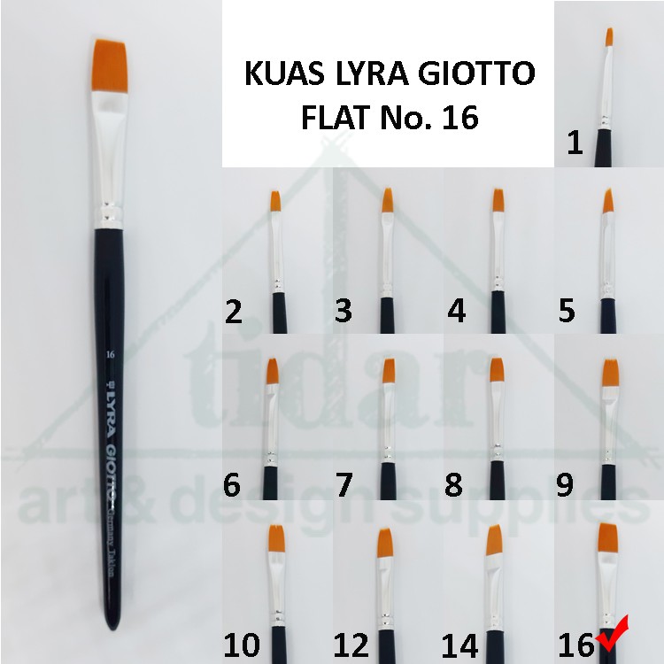

Lyra Giotto Artist Flat Brush No. 16 - Kuas Lukis Taklon Lira Gepeng / Datar